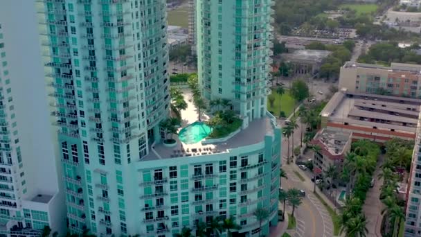 Miami Florida Eua Janeiro 2019 Panorama Aéreo Panorâmico Sobre Centro — Vídeo de Stock