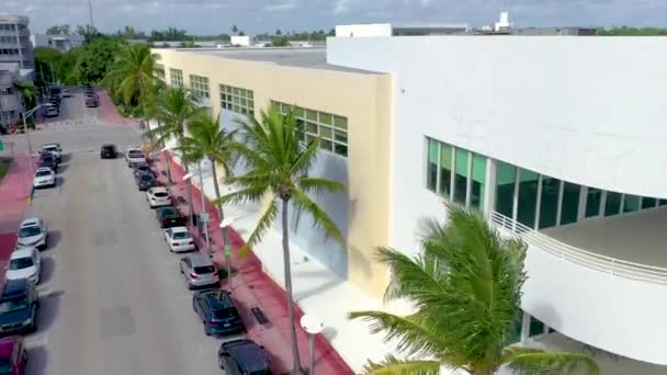 Miami Florida Enero 2019 Vuelo Panorámico Aviones Tripulados Sobre Centro — Vídeo de stock
