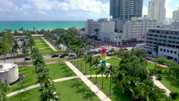 Miami Florida Eua Maio 2019 Vôo Panorâmico Drones Aéreos Sobre — Vídeo de Stock