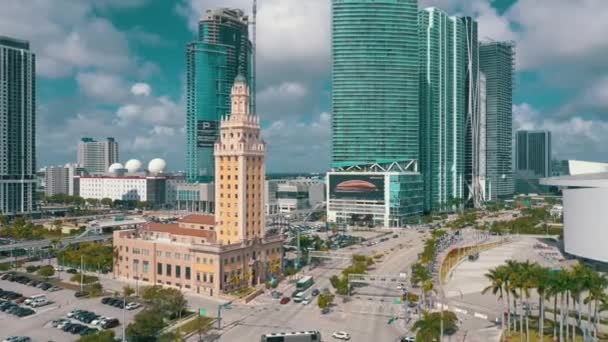 Miami Florida Usa Květen 2019 Letecký Přelet Nad Miami Centru — Stock video