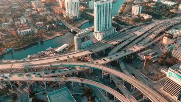 Vista Aerea Auto Strade Edifici Miami Stati Uniti — Video Stock