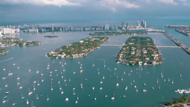 Miami Floryda Usa Maj 2019 Samolot Drone Widok Lotu Nad — Wideo stockowe