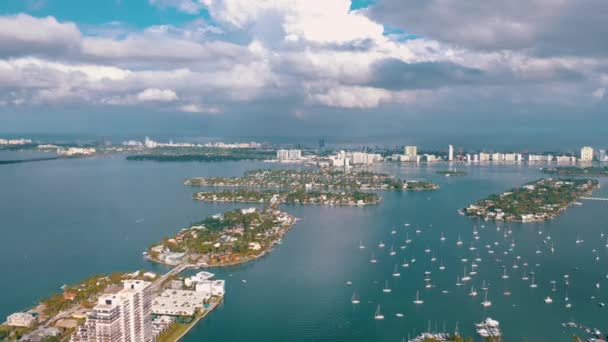 Miami Florida Usa Mai 2019 Drohnenflug Über Miami Biscayne Bay — Stockvideo