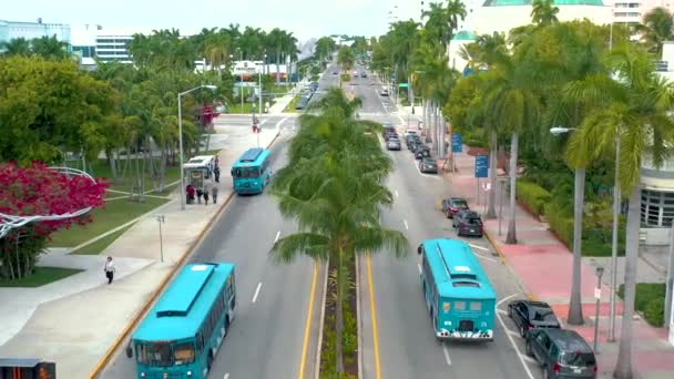 Miami Florida Usa January 2019 Aerial Drone Panorama View Flight — Stock Video