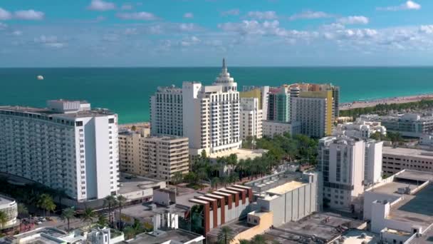 Miami Florida Usa Leden 2019 Vzdušný Panoramatický Výhled Letí Přes — Stock video