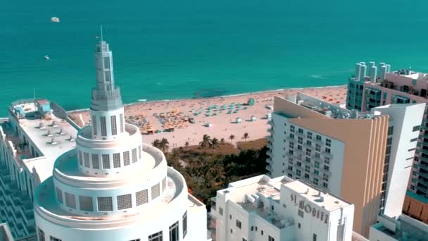 Miami Florida Usa Leden 2019 Vzdušný Panoramatický Výhled Letí Přes — Stock video