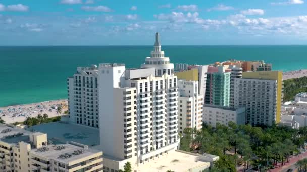 Miami Florida Usa Januari 2019 Aerial Drone Panorama Visa Flygning — Stockvideo