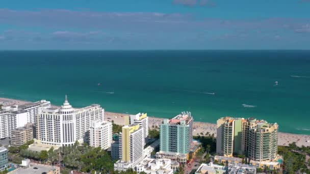Miami Florida Usa Stycznia 2019 Aerial Drone Panorama Widok Lotu — Wideo stockowe