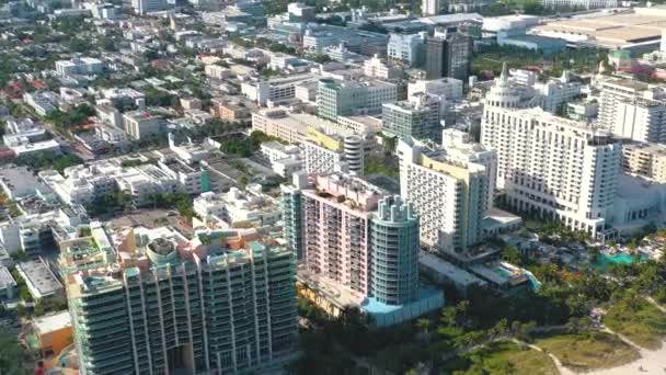 Miami Florida Usa Mayo 2019 Vuelo Panorámico Aviones Tripulados Sobre — Vídeo de stock