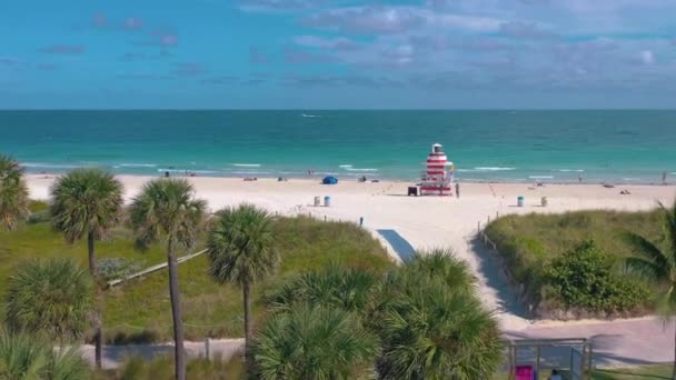 Miami Florida Enero 2019 Vuelo Panorámico Aviones Tripulados Sobre Sur — Vídeos de Stock