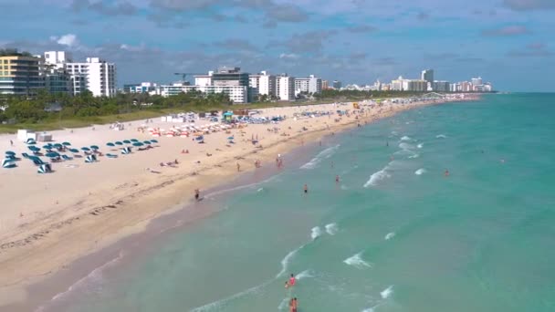 Miami Florida Verenigde Staten Januari 2019 Luchtfoto Drone Panorama Uitzicht — Stockvideo