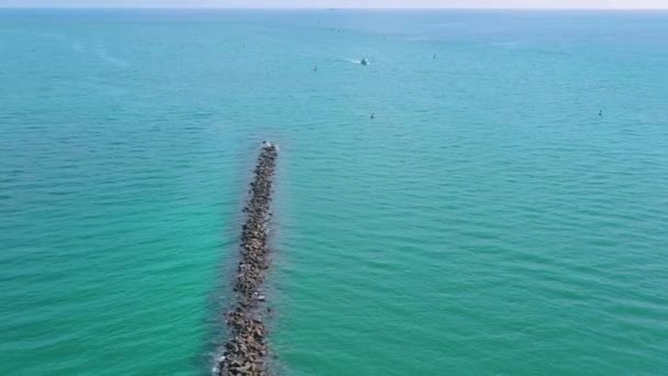 Miami Florida Usa Mayo 2019 Vuelo Panorámico Aviones Tripulados Sobre — Vídeo de stock