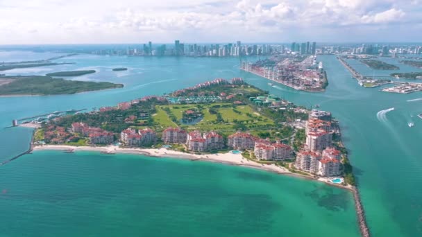 Miami Floryda Usa Maj 2019 Samolot Drone Zobacz Lot Nad — Wideo stockowe