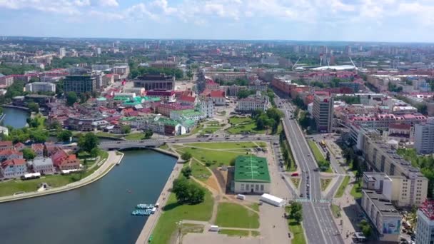 Minsk Bělorusko Květen 2019 Pohled Vzdušný Výhled Střed Města — Stock video