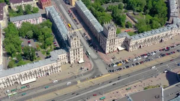 Μινσκ Λευκορωσία Μάιος 2019 Αεροκατευθυνόμενα Πυροβολισμό Στο Κέντρο Της Πόλης — Αρχείο Βίντεο