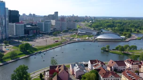 Minsk Wit Rusland Mei 2019 Aerial Drone Shot Uitzicht Van — Stockvideo