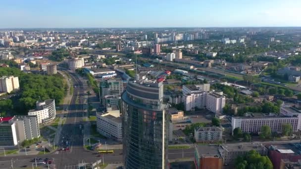 Minsk Belarus Maio 2019 Vista Aérea Centro Cidade — Vídeo de Stock
