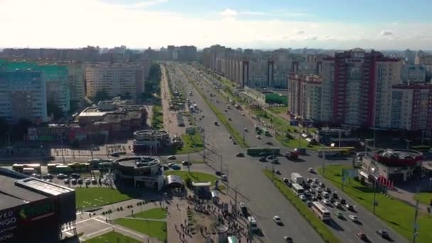 Minsk Belarus May 2019 Vista Aérea Arquitectura Moderna Ciudad Con — Vídeos de Stock