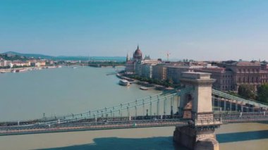 Budapeşte, Macaristan-Mayıs, 2019: güzel mimarisi ile Budapeşte şehir tarihi merkezinin havadan drone görünümü.