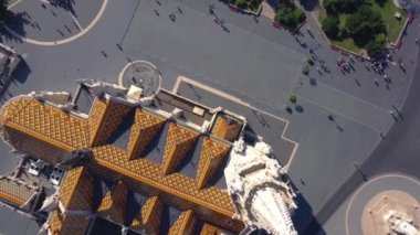 Budapeşte, Macaristan-Mayıs, 2019: güzel mimarisi ile Budapeşte şehir tarihi merkezinin havadan drone görünümü.