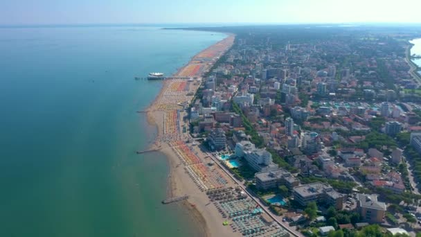 Lignano Italië Mei 2019 Lignano Beach Aan Adriatische Zee Kust — Stockvideo