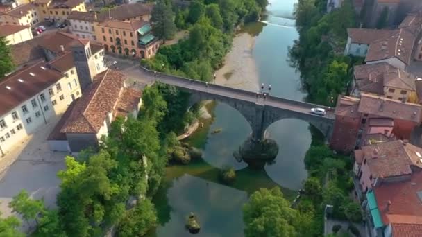 Udine Province Italia Junio 2019 Panorama Aéreo Drone View Small — Vídeo de stock