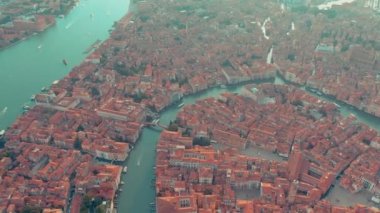 Venedik, Italya-Haziran, 2019: hava drone Panorama Görünümü Venedik güzel