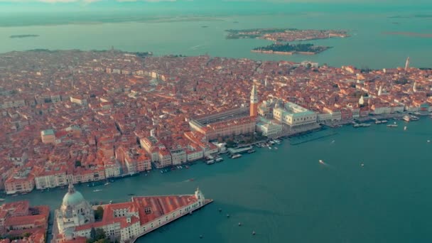 ヴェネツィア イタリア 2019年6月 ヴェネツィアの空中ドローンパノラマビュー美しい — ストック動画