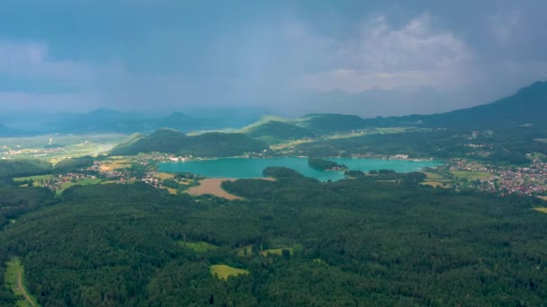 Villach Avusturya Haziran 2019 Villach Banliyösünün Havadan Drone Görünümü — Stok video