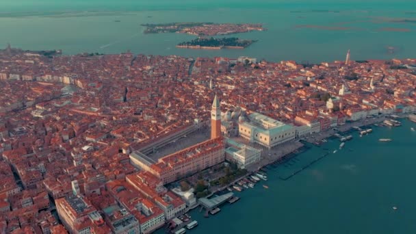 Venecia Italia Junio 2019 Vista Aérea Del Drone Panorama Venecia — Vídeos de Stock