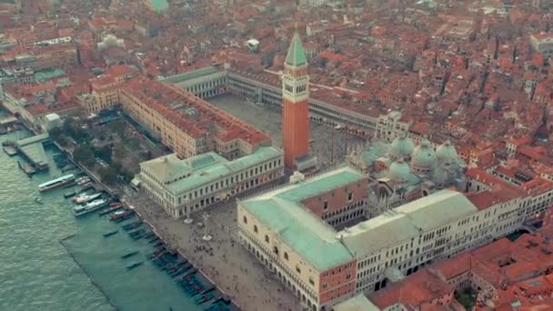 Venedig Italien Juni 2019 Antenn Drönare Panorama Utsikt Över Venedig — Stockvideo
