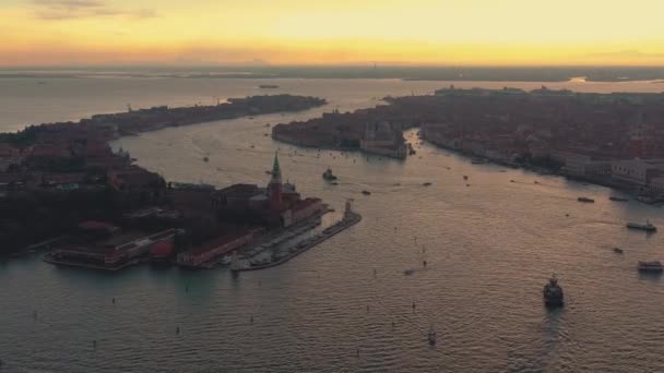 Venecia Italia Junio 2019 Vista Aérea Del Drone Panorama Venecia — Vídeos de Stock