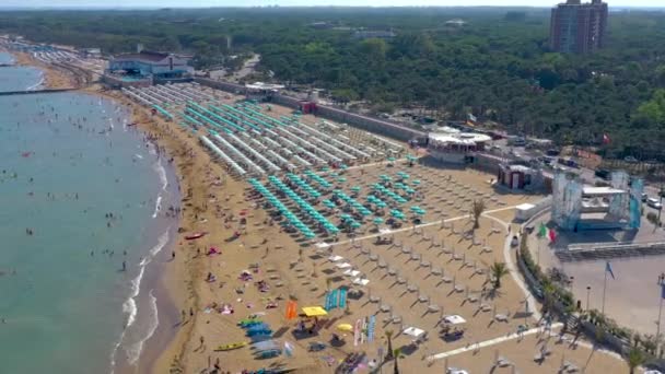 Lignano Italië Mei 2019 Lignano Beach Aan Adriatische Zee Kust — Stockvideo