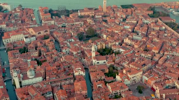 Venedig Italien Juni 2019 Antenn Drönare Panorama Utsikt Över Venedig — Stockvideo