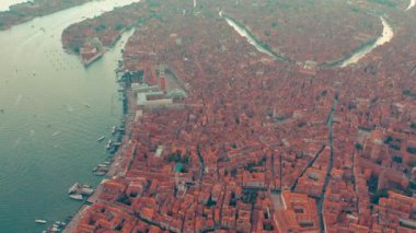 Venedik, Italya-Haziran, 2019: hava drone Panorama Görünümü Venedik güzel