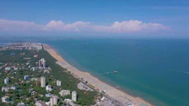 Lignano, İtalya - Mayıs 2019: İtalya'da Adriyatik Denizi Sahil Şeridi'nde Lignano Plajı