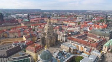 Dresden, Almanya-Haziran, 2019: hava Panoraması drone Dresden tarihsel görünümü