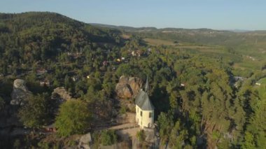 Turnov, Çek Cumhuriyeti-Haziran, 2019: güzel bir manzara hava drone görünümü