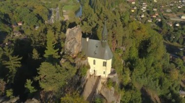 Turnov, Çek Cumhuriyeti-Haziran, 2019: güzel bir manzara hava drone görünümü