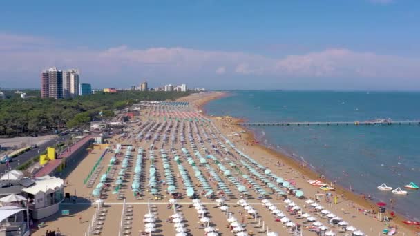 Lignano Italië Mei 2019 Lignano Beach Aan Adriatische Zee Kust — Stockvideo