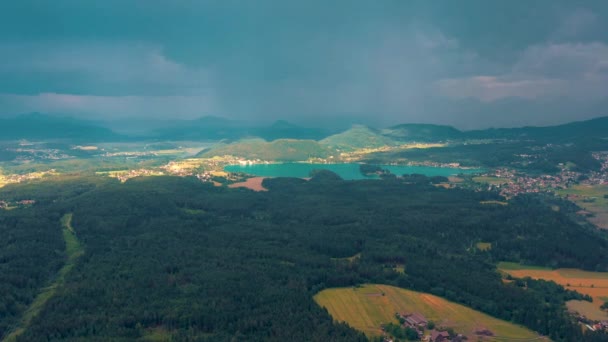 Villach Austria Czerwiec 2019 Dron Powietrzny Widok Przedmieścia Villach — Wideo stockowe