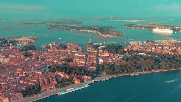 Veneza Itália Junho 2019 Vista Aérea Drone Panorama Veneza Bonita — Vídeo de Stock