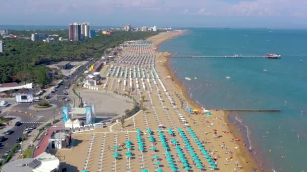 Lignano Italië Mei 2019 Lignano Beach Aan Adriatische Zee Kust — Stockvideo