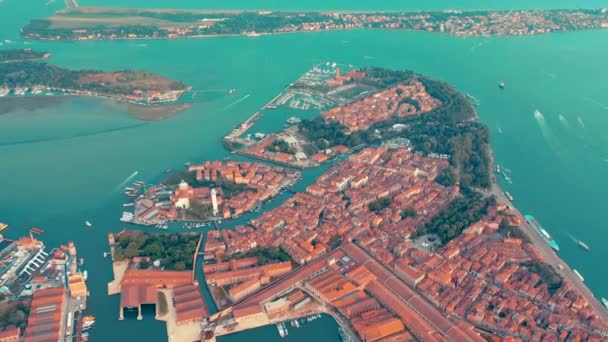 베니스 이탈리아 2019 베니스 아름다운 항공기 파노라마 — 비디오