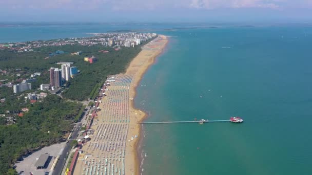 Lignano Italia Mayo 2019 Playa Lignano Costa Del Mar Adriático — Vídeos de Stock