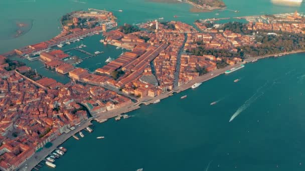 Venedig Italien Juni 2019 Antenn Drönare Panorama Utsikt Över Venedig — Stockvideo