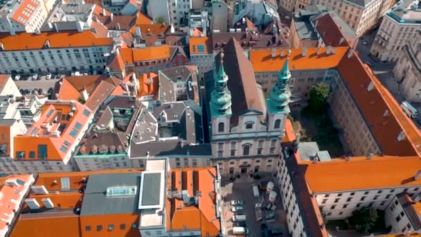 Bécs Ausztria Június 2019 City Skyline Aerial Shot Katedrálisok Városkép — Stock videók