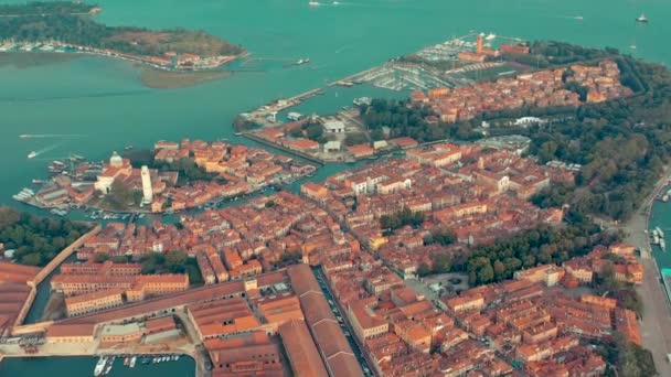 Венеція Італія Червень 2019 Повітряний Безпілотник Панорама Вид Венеції Красивий — стокове відео