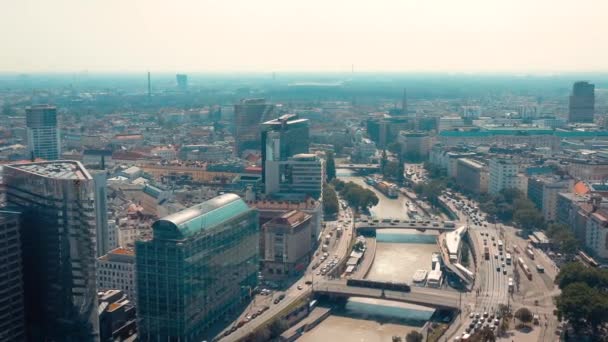 Viena Austria Junio 2019 City Skyline Aerial Shot Catedrales Paisaje — Vídeos de Stock