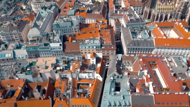 Bécs Ausztria Június 2019 City Skyline Aerial Shot Katedrálisok Városkép — Stock videók